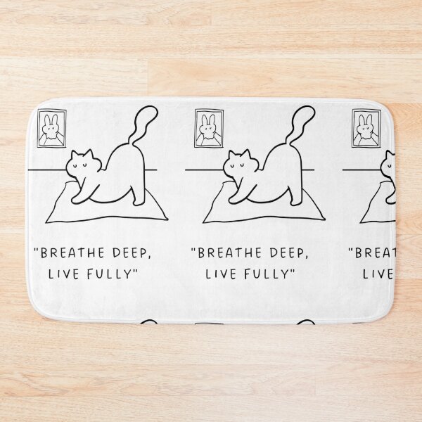 Item preview, Breathe Deep, Live Fully | Yoga Cat Illustration designed and sold by RM-Journey.