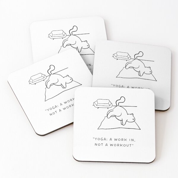Item preview, Yoga: A Work In, Not a Workout | Yoga Cat Illustration designed and sold by RM-Journey.