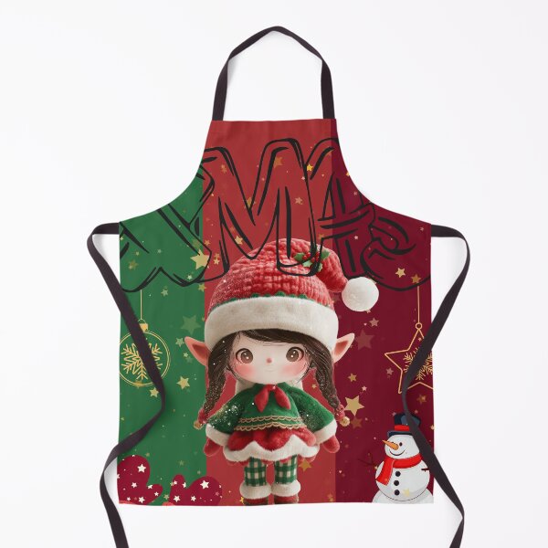 Item preview, Cute Christmas elf doll with Xmas lettering and snowman designed and sold by inksavvystudio.