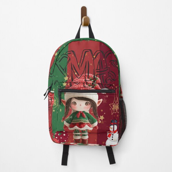 Item preview, Cute Christmas elf doll with Xmas lettering and snowman designed and sold by inksavvystudio.