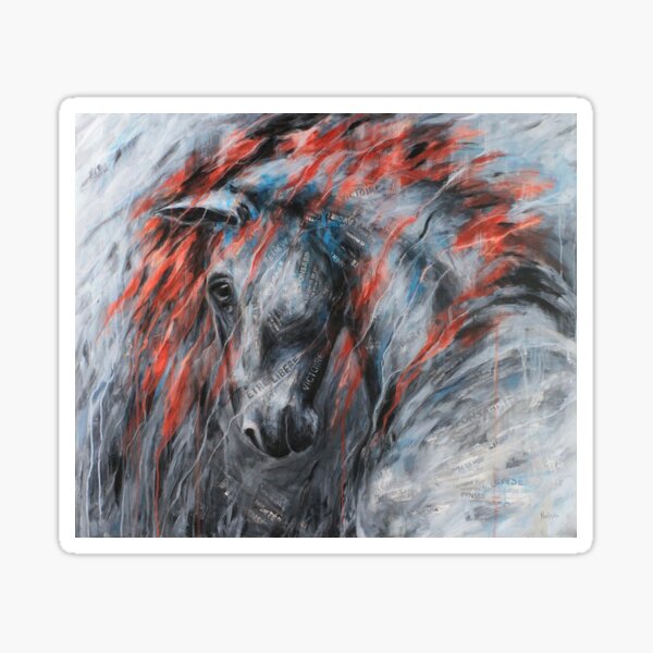 Aven, the stallion with the red mane Sticker
