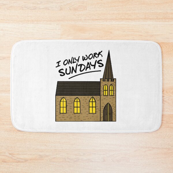 Item preview, I Only Work Sundays, Church Vicar Pastor Funny designed and sold by doodlerob.