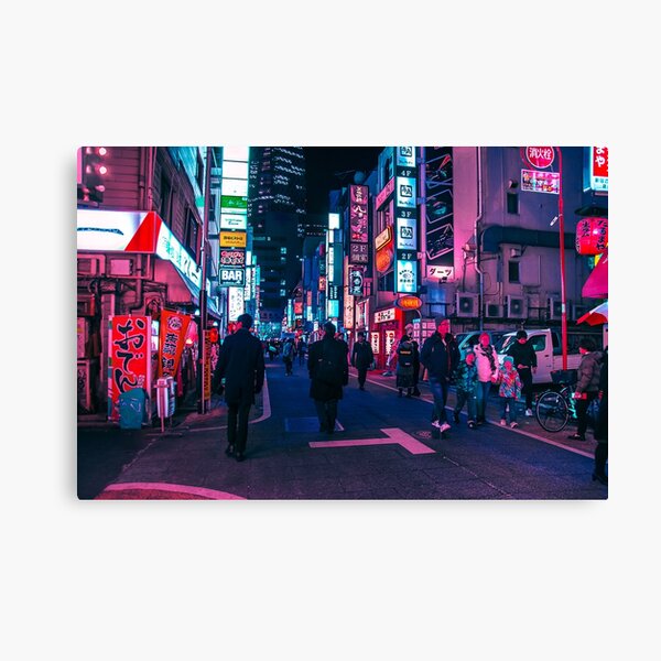 Take A Walk Under The Neon Canvas Print