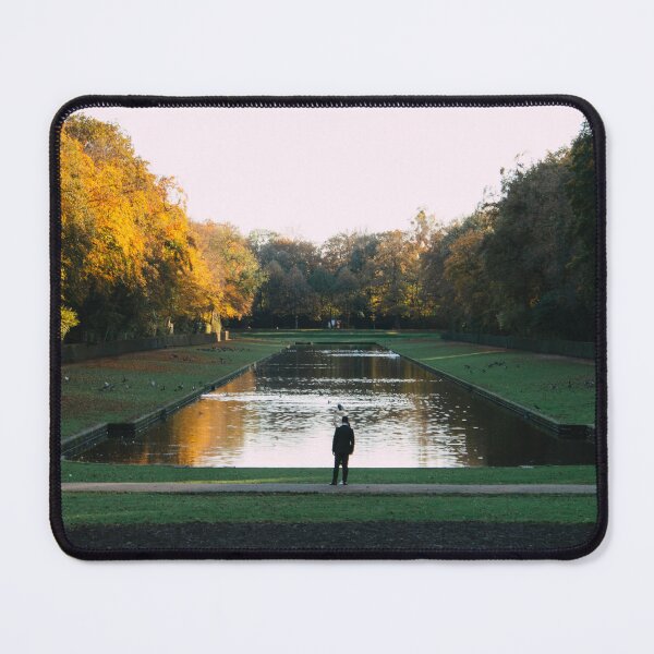 Item preview, Autumn park view with reflecting water designed and sold by rhosbahu.
