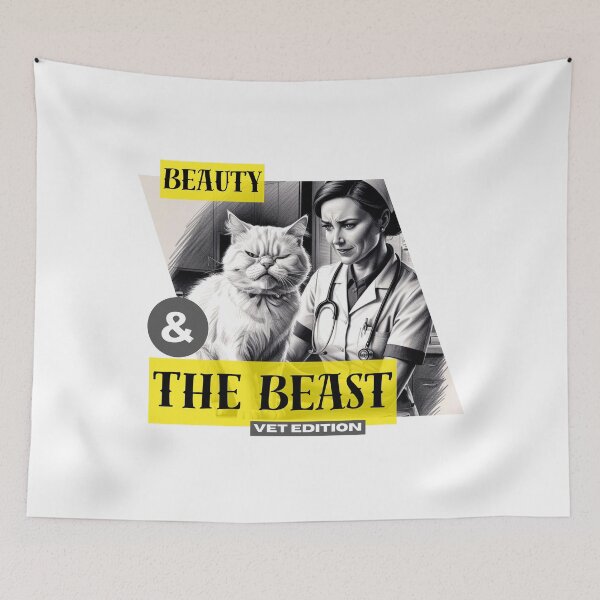 Item preview, Beauty & the Beast: Vet Edition Feline Drama - Funny Pets gift designed and sold by MaFleiva.