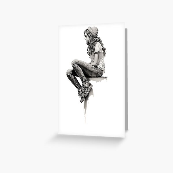 Item preview, Street Daydreamer Drawing Girl Art  designed and sold by Amanda's Factory.