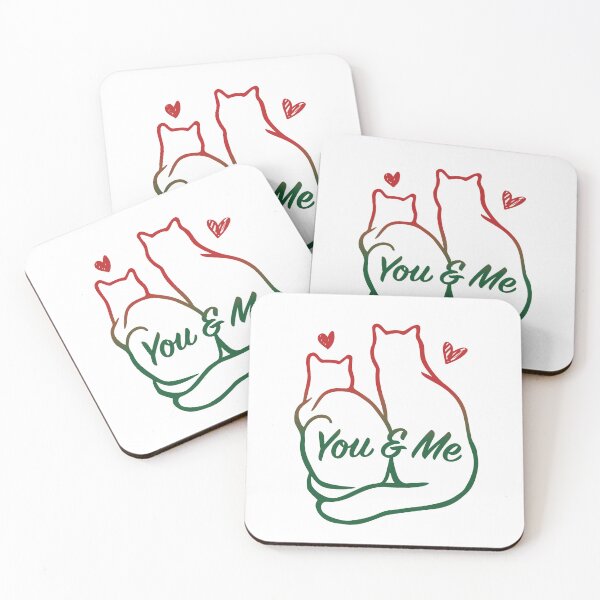 Aperçu de l'œuvre Deux chats mignons - Côte à côte - Toi et moi - Coeurs - Noël créée et vendue par patternjp.