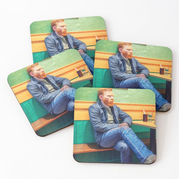 Item preview, what if Van Gogh would be alive and sitting in a pub wearing jeans painted in van gogh style self portrait designed and sold by EmeraldeaArt.