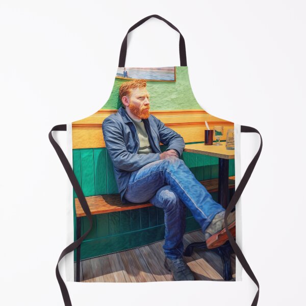 Item preview, what if Van Gogh would be alive and sitting in a pub wearing jeans painted in van gogh style self portrait designed and sold by EmeraldeaArt.