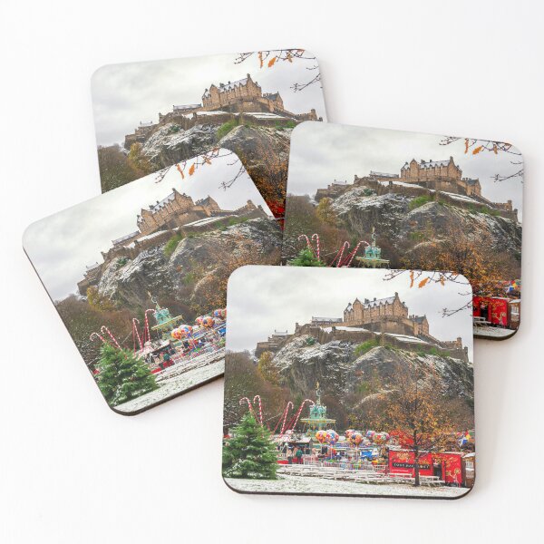 Item preview, Christmas Market in Princes St Gardens with Edinburgh Castle designed and sold by Kasia Design.