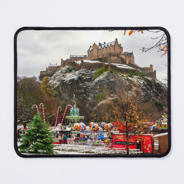 Item preview, Christmas Market in Princes St Gardens with Edinburgh Castle designed and sold by Kasia Design.