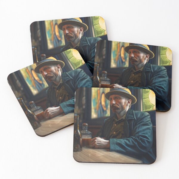 Item preview, Van Gogh realistic portrait as sitting in a pub  designed and sold by EmeraldeaArt.