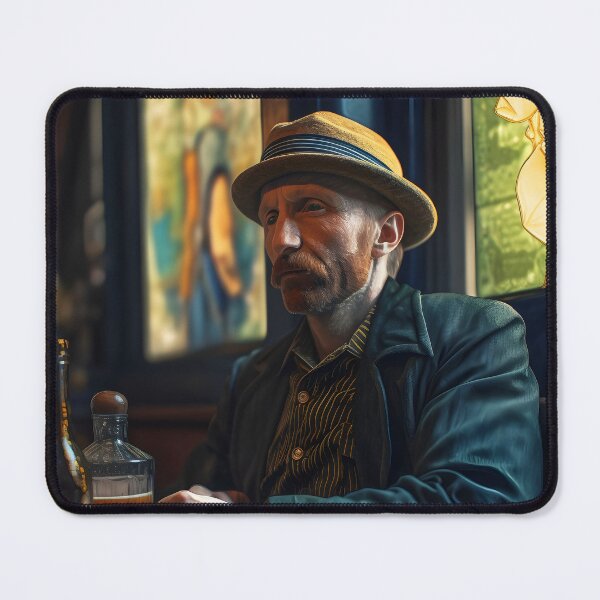 Item preview, Van Gogh realistic portrait as sitting in a pub  designed and sold by EmeraldeaArt.