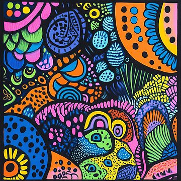 Artwork thumbnail, Neon Zentangle by Ellimade