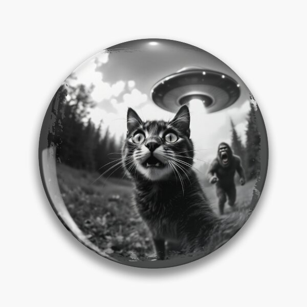 Item preview, Cat Selfie Bigfoot UFO Sasquatch designed and sold by wowwowmeow.