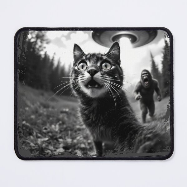 Item preview, Cat Selfie Bigfoot UFO Sasquatch designed and sold by wowwowmeow.