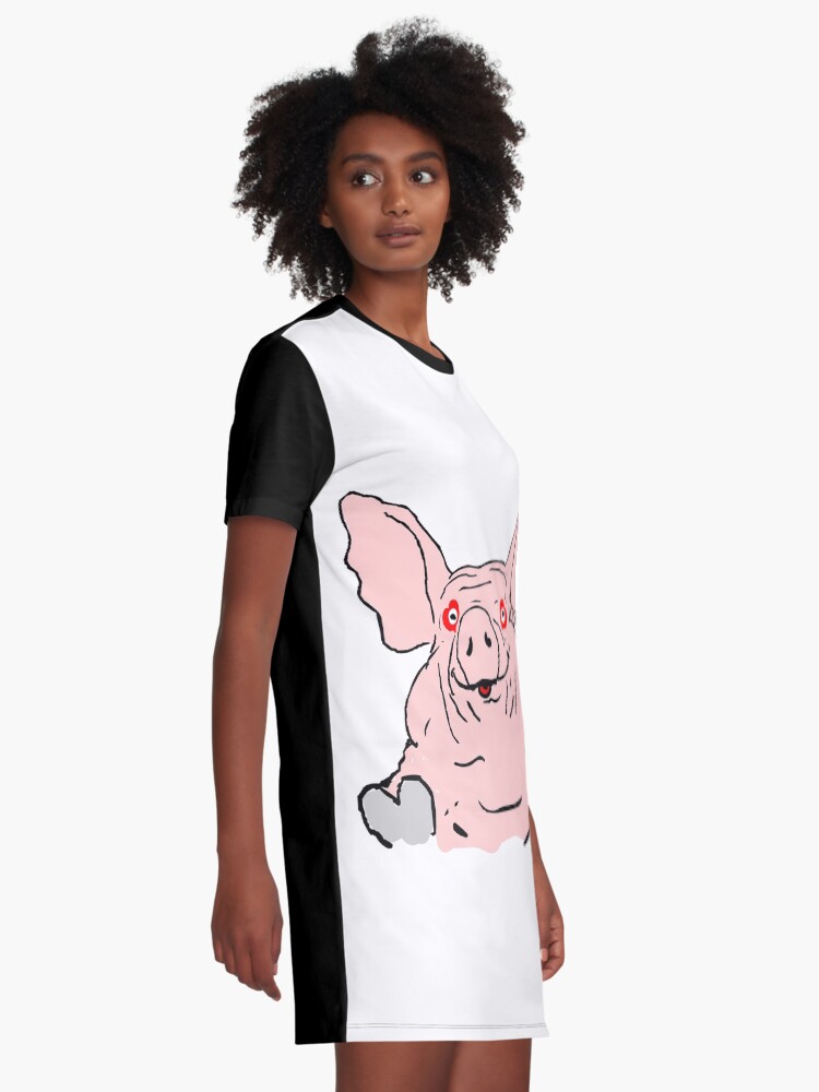 Alternate view of pig love Graphic T-Shirt Dress