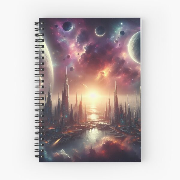 Item preview, Space Sci-fi Futureistic City and Cosmos - Perfect gift designed and sold by Scandinavian-Ai.