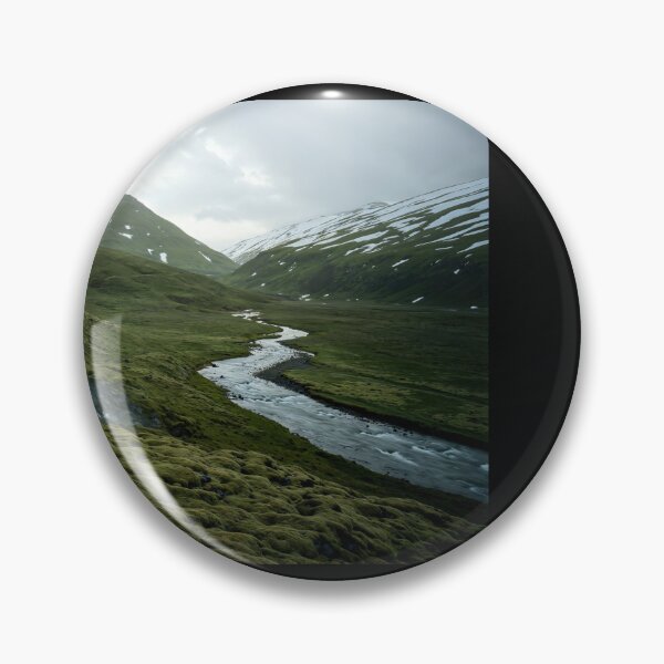 Item preview, Majestic Waterfall in Iceland: Nature's Serenity with Flowing River and Green Hills designed and sold by regnumsaturni.