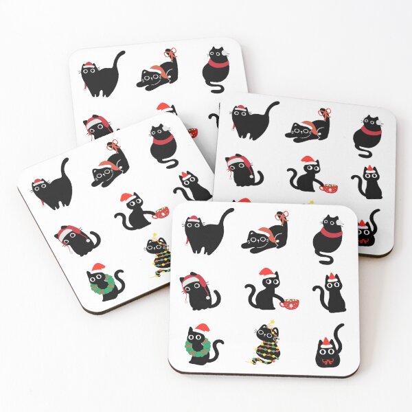 Item preview, Cute Christmas Black Cat Set - Cat Lovers Xmas designed and sold by patternjp.