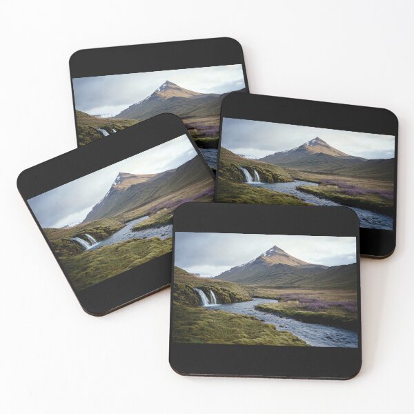 Item preview, Serene Waterfall in Iceland Landscape with Majestic Mountain Views designed and sold by regnumsaturni.