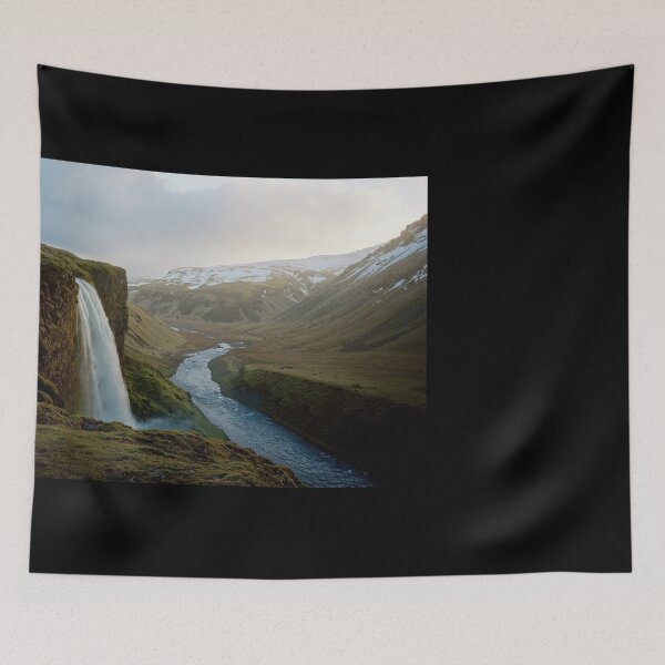 Item preview, Majestic Waterfall in Iceland's Serene Landscape Captured at Sunset designed and sold by regnumsaturni.