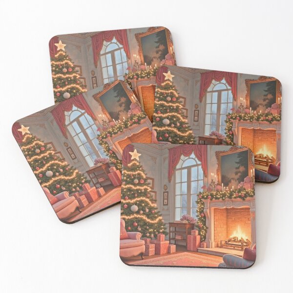 Item preview, VICTORIAN VINTAGE PINK CHRISTMAS SCENE #1 designed and sold by Arts4U.