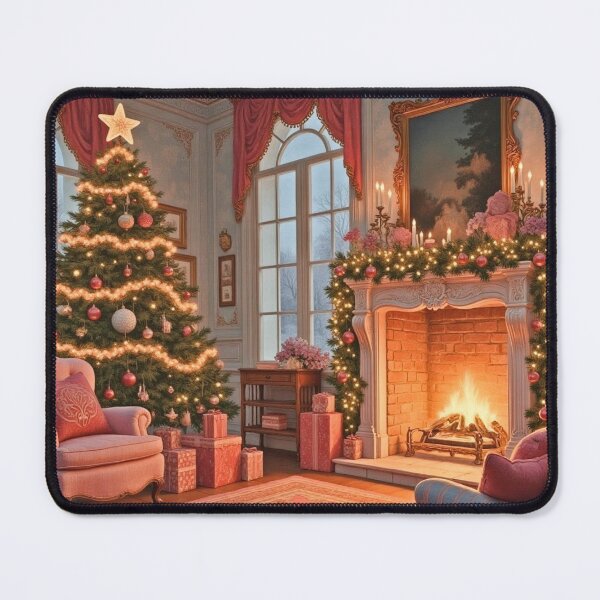 Item preview, VICTORIAN VINTAGE PINK CHRISTMAS SCENE #1 designed and sold by Arts4U.