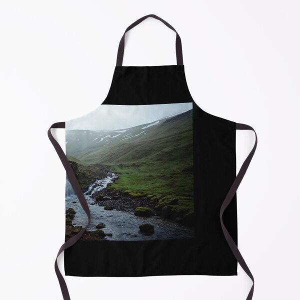 Item preview, Majestic Waterfall in Iceland Landscape with Green Hills designed and sold by regnumsaturni.