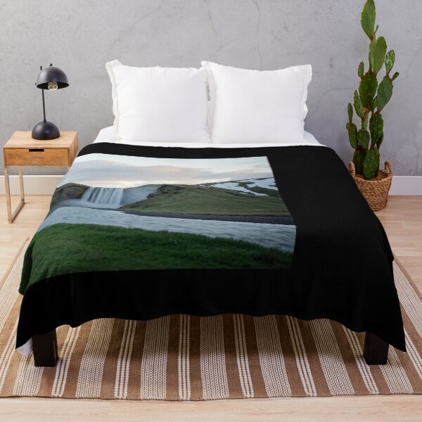 Item preview, Majestic Waterfall in Iceland with Serene Landscape designed and sold by regnumsaturni.