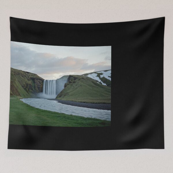 Item preview, Majestic Waterfall in Iceland with Serene Landscape designed and sold by regnumsaturni.