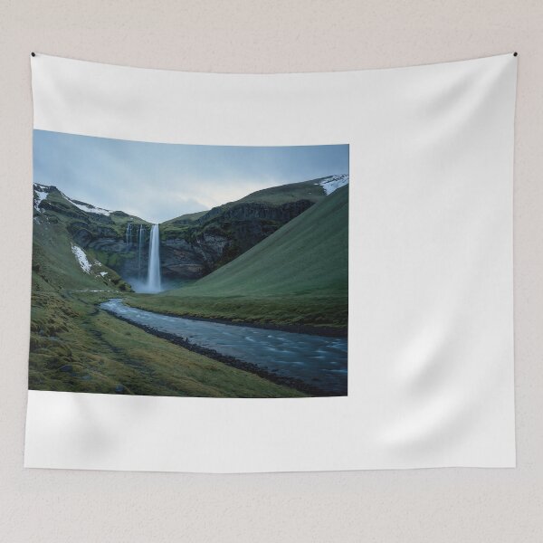 Item preview, Majestic Waterfall in Iceland Under Blue Sky designed and sold by regnumsaturni.