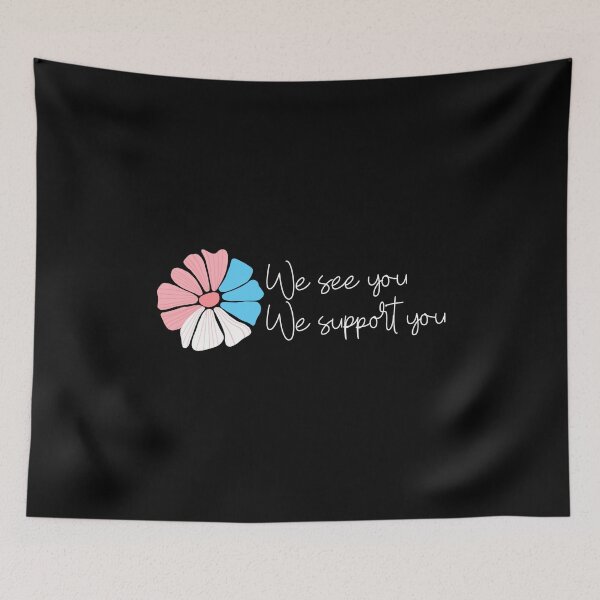 Item preview, Trans flag retro flower: all profit donated to organizations that support trans people designed and sold by seekingclarity.