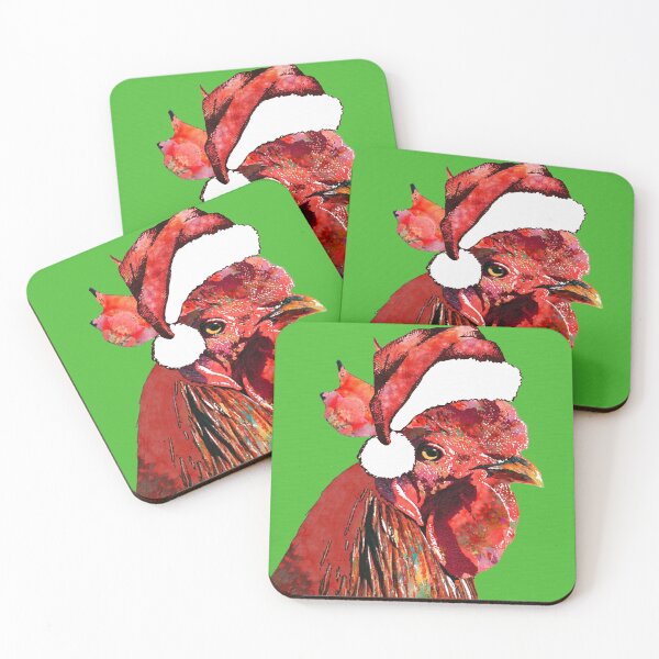 Item preview, Oh Joy Funny Rooster Holiday Christmas Art designed and sold by Sharon Cummings Art.