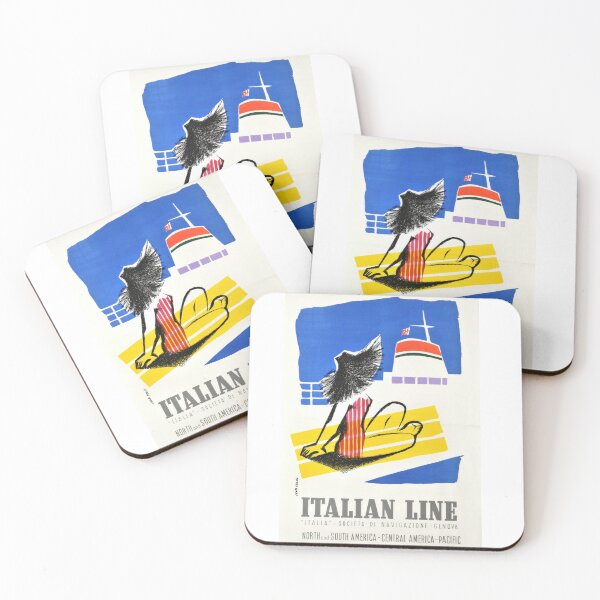 Item preview, Italian Line Travel Poster – Mid-Century Elegance designed and sold by digitalvintage.