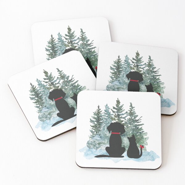 Item preview, Dog Lover Cat Owner Gift For Pet Parents Forest Snow Trees Seasonal Gift Tis The Season designed and sold by CCKimShop.