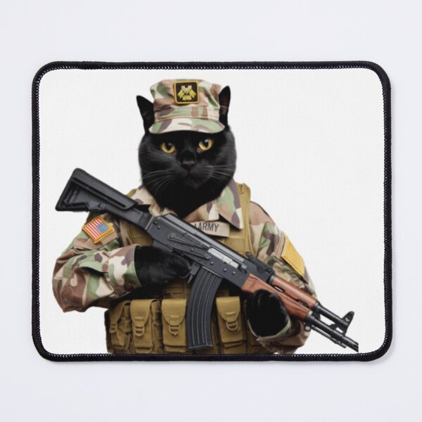 Item preview, BLACK CAT WITH AK47 MEME designed and sold by Obinne.