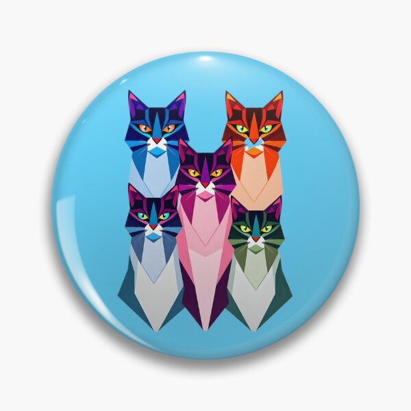 Item preview, Geometric Cat Art | Modern Abstract Feline Portrait in Vibrant Colors designed and sold by Iskander369.