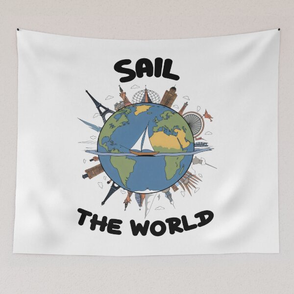 Item preview, Sail the World Travel Illustration designed and sold by Prime-Studio.