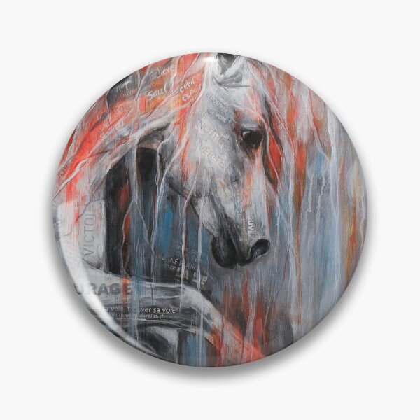 Item preview, Akela, the fiery white horse with the fiery mane designed and sold by Nadjejda Gilbert.