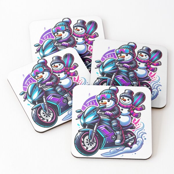 Item preview, Snowmen Bikers on a Christmas Adventure designed and sold by AIARTIST1.
