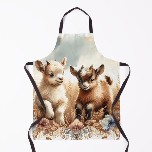 Item preview, Out for a Frolick Adorable Farm Goats Rustic Watercolor Animals designed and sold by BreezyDawnDesigns.