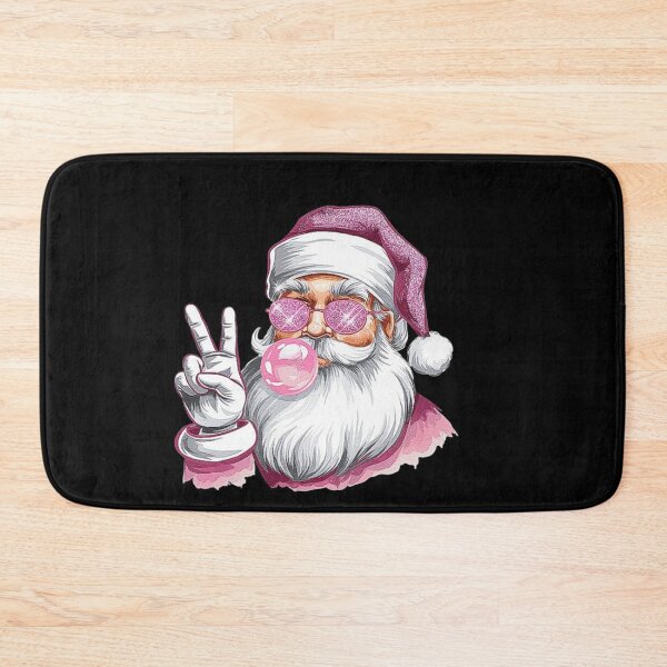 Item preview, Cool Santa with Pink Sunglasses and Bubblegum - Holiday Peace Sign Art designed and sold by love3617.