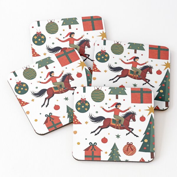 Item preview, VINTAGE RETRO EQUESTRIAN CHRISTMAS HORSE PATTERN  designed and sold by Arts4U.
