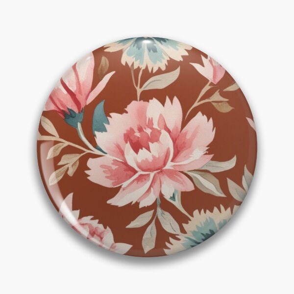 Item preview, Mid-Century Floral Harmony - Watercolor Pink and Teal Floral Arrangement designed and sold by EverydayTrendz.