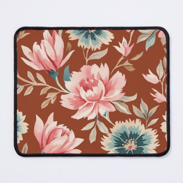 Item preview, Mid-Century Floral Harmony - Watercolor Pink and Teal Floral Arrangement designed and sold by EverydayTrendz.