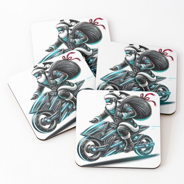 Item preview, Cyber Santa Riding Futuristic Motorcycle designed and sold by AIARTIST1.