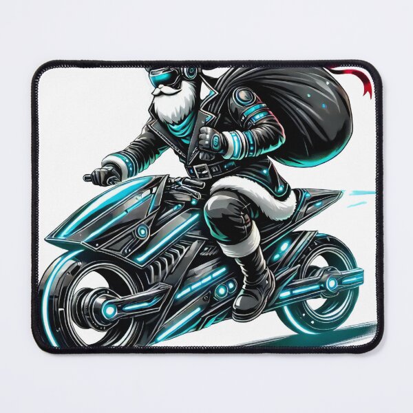 Item preview, Cyber Santa Riding Futuristic Motorcycle designed and sold by AIARTIST1.