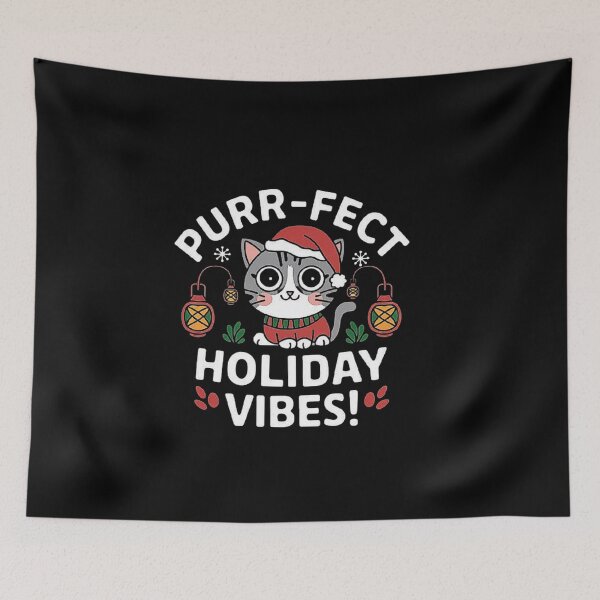 Item preview, Purr-fect Holiday Vibes – Cute Christmas Cat Design designed and sold by love3617.