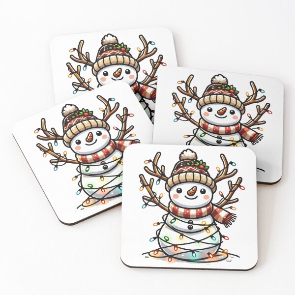 Item preview, Festive Snowman Wrapped in Christmas Lights designed and sold by AIARTIST1.
